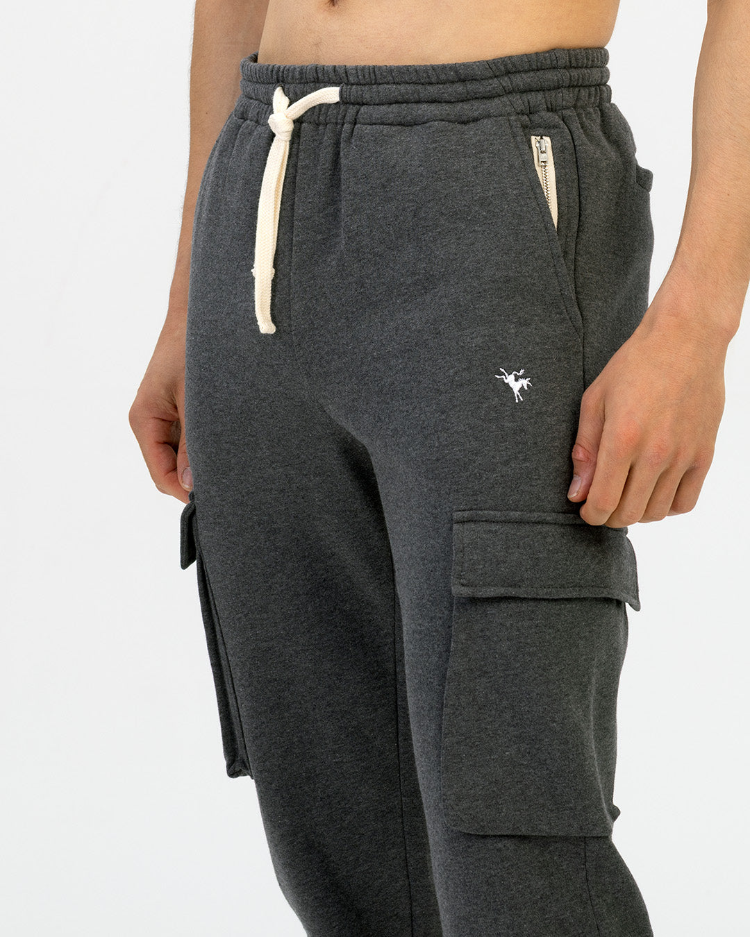 Dark Grey Straight Leg Cargo Joggers