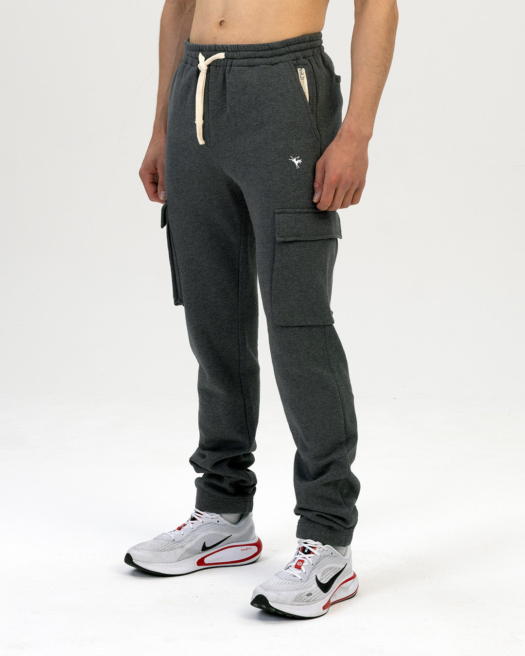 Dark Grey Straight Leg Cargo Joggers