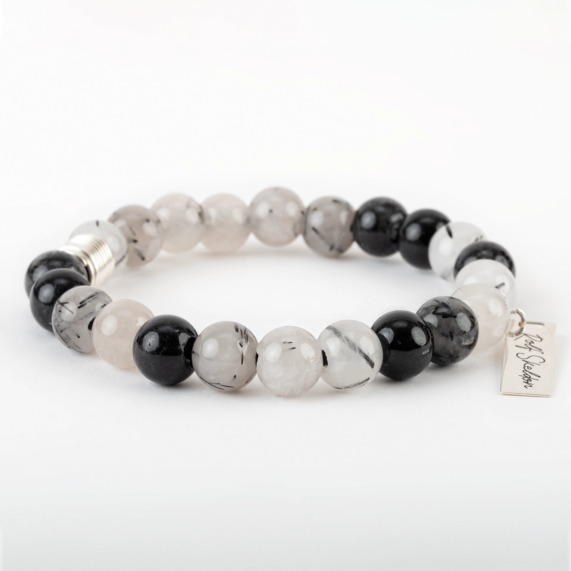 Black Rutilated Quartz Beaded Bracelet