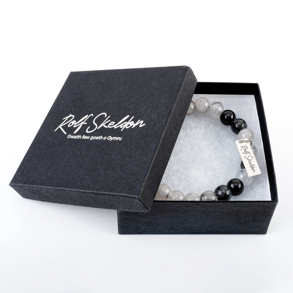 Black Rutilated Quartz Beaded Bracelet