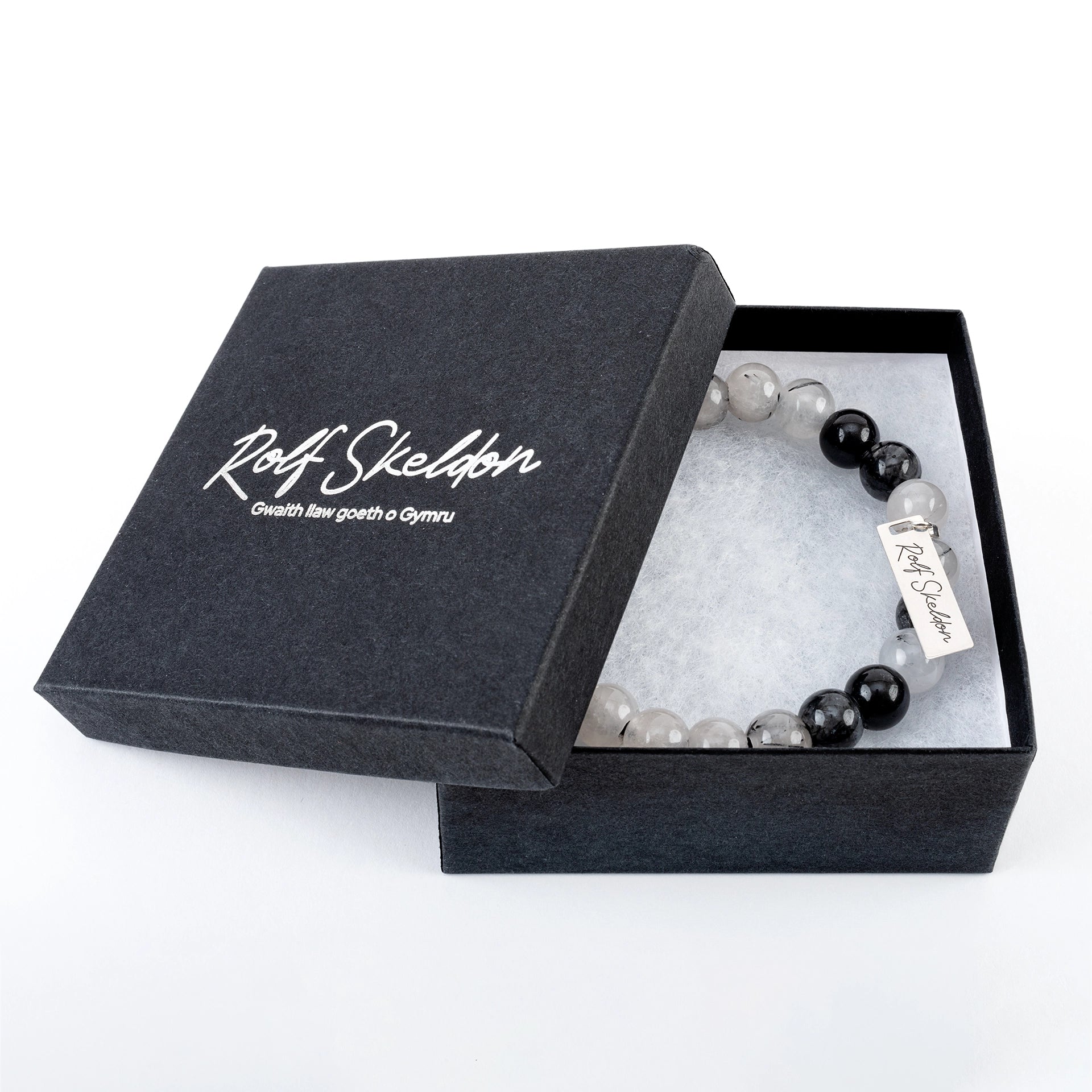 Black Rutilated Quartz Beaded Bracelet