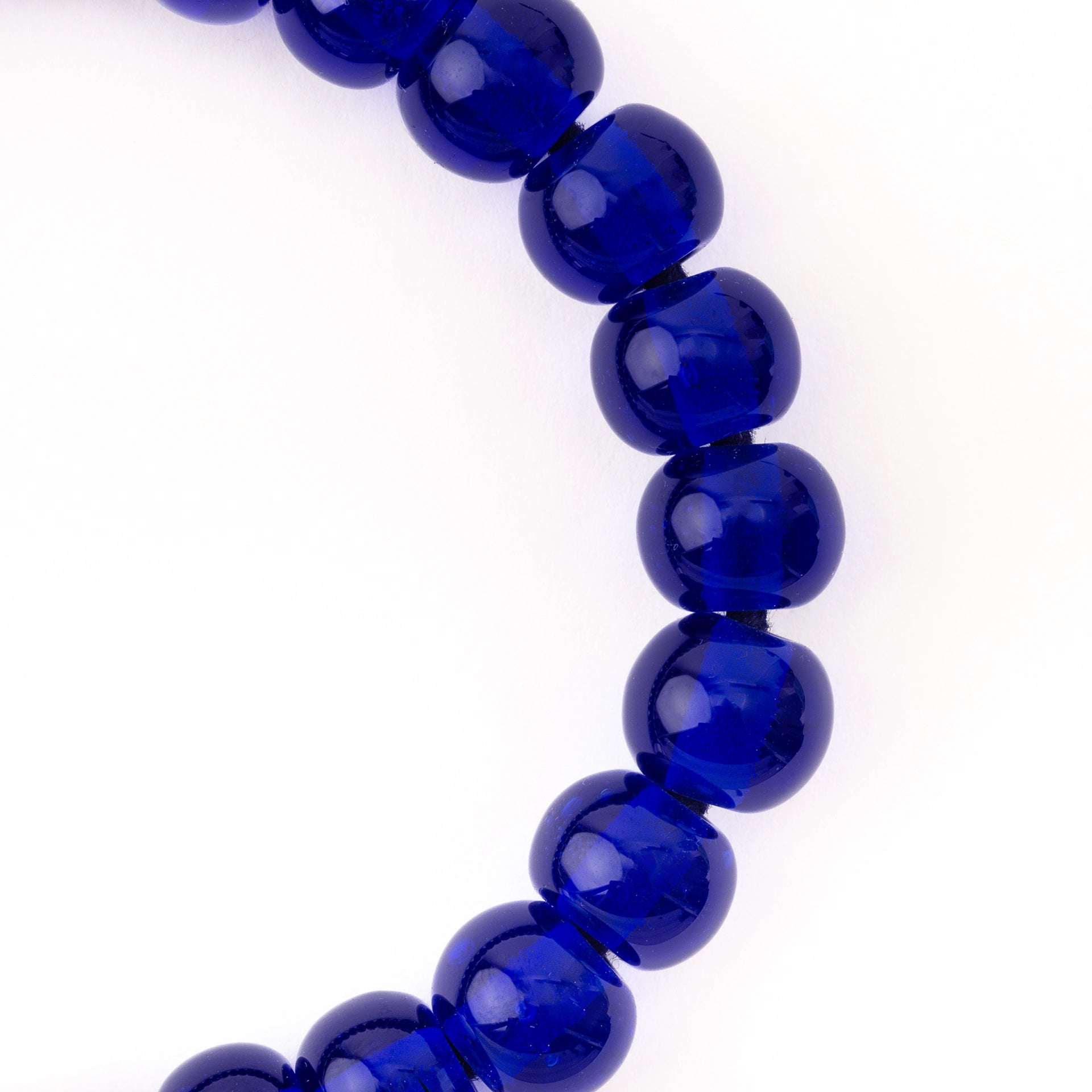 Glossy Round Recycled Glass Bead Bracelet