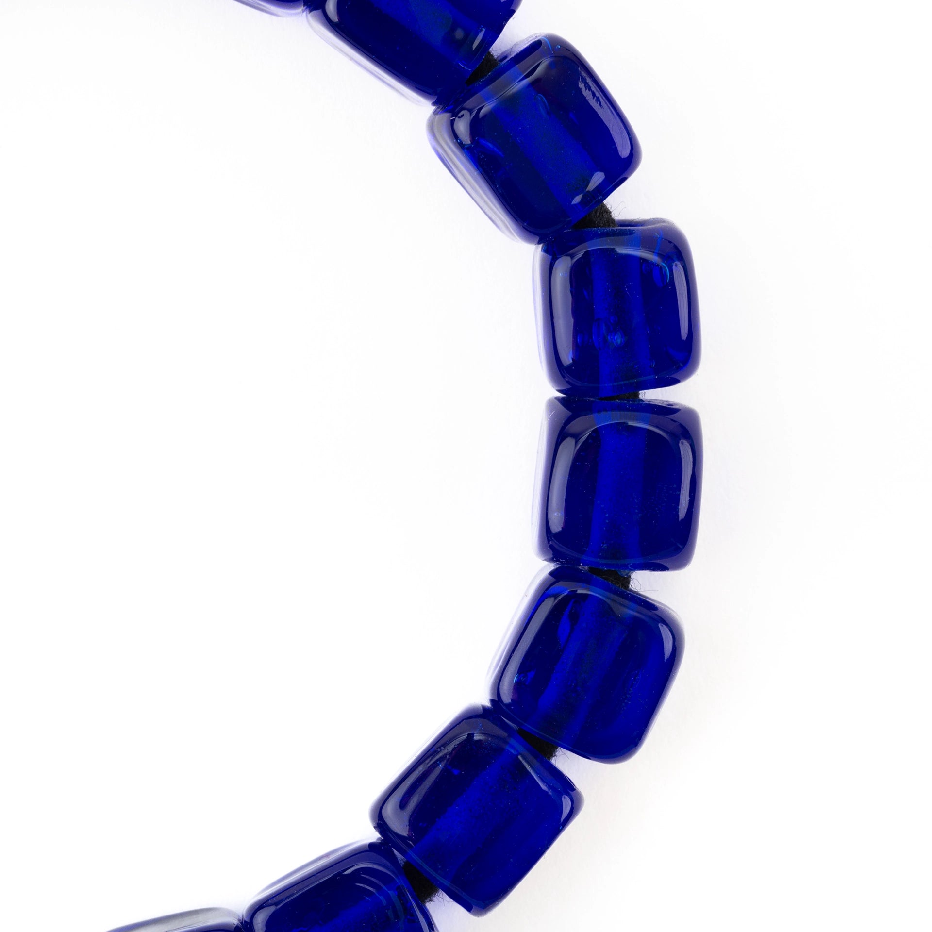 Glossy Cube Recycled Glass Bead Bracelet