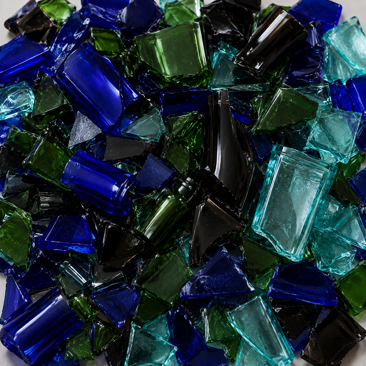 Frosted Cube Recycled Glass Bead Bracelet