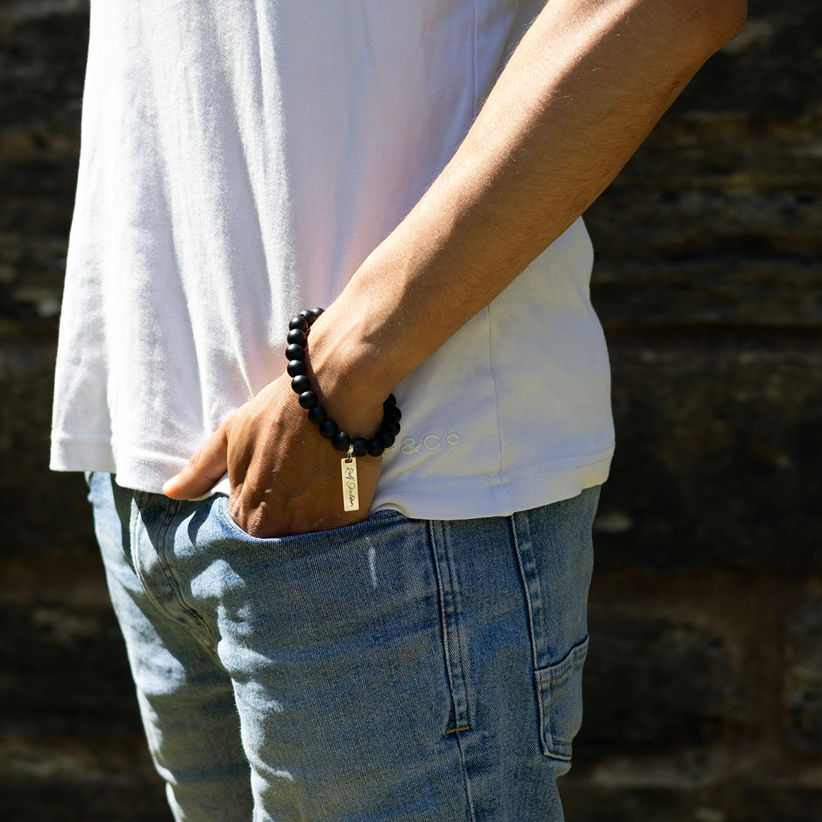 Rolf Skeldon black onyx beaded bracelet