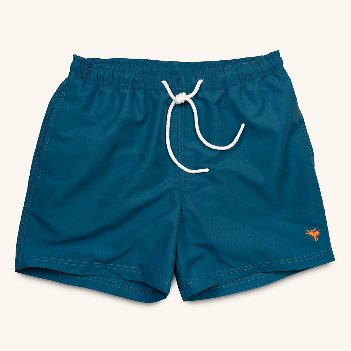 petrol blue recycled SEAQUAL polyester swim shorts