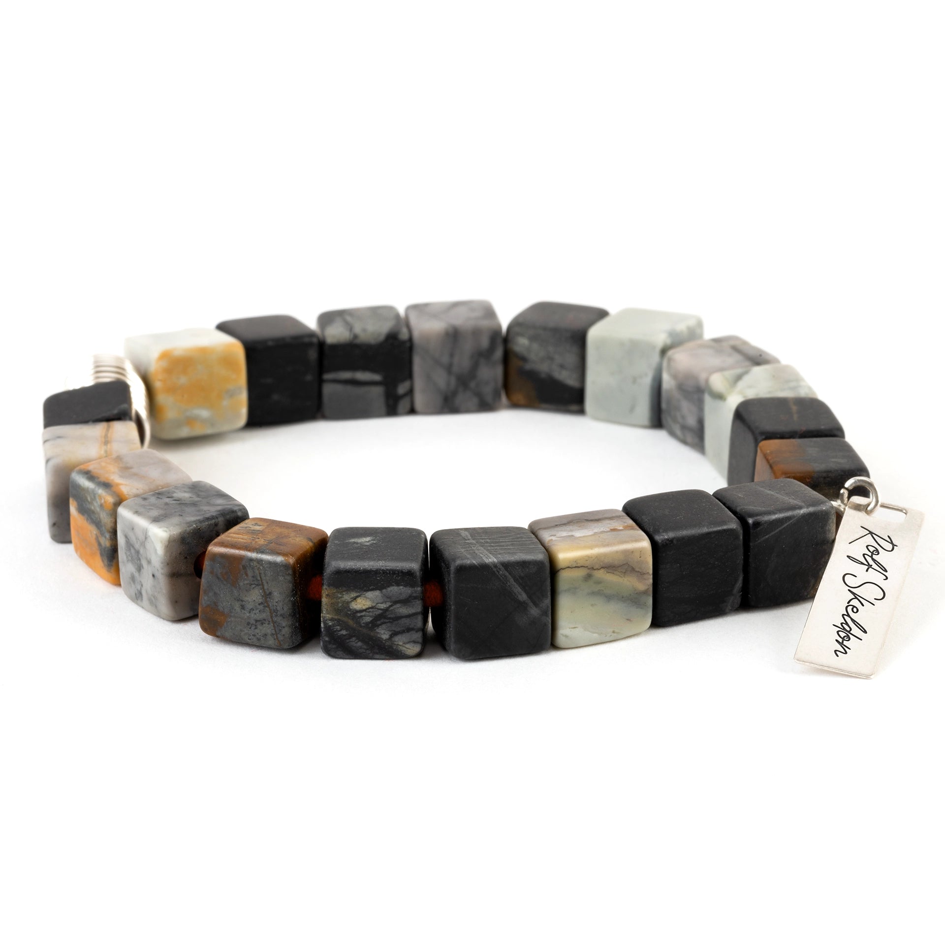 Picasso Jasper Cube Bracelet