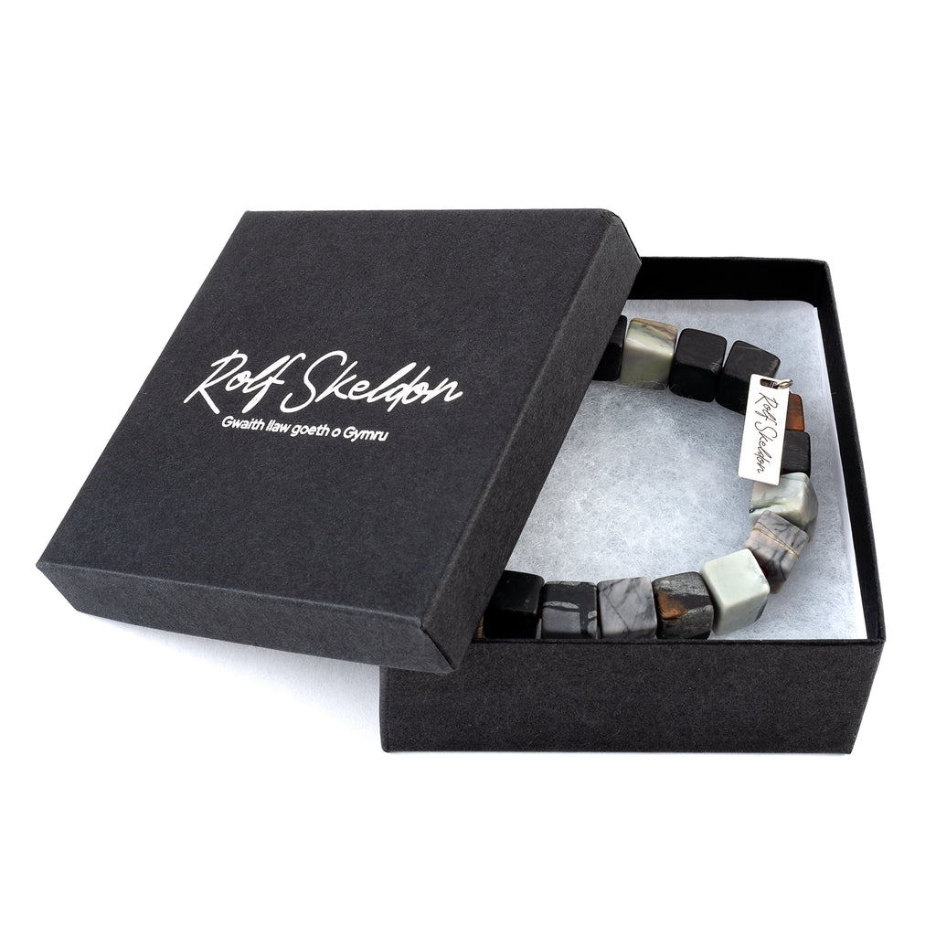 Picasso Jasper Cube Bracelet
