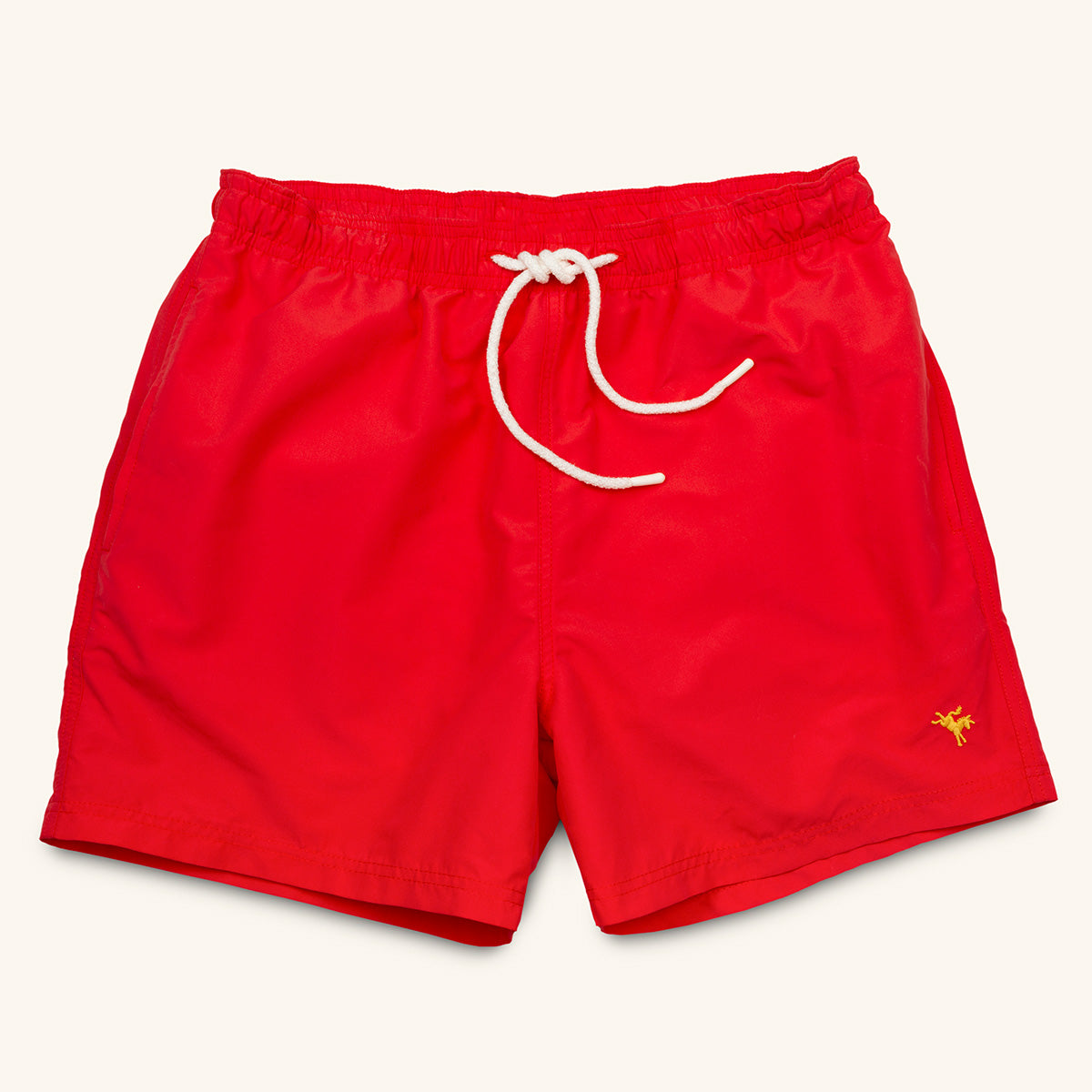 red recycled SEAQUAL polyester Baywatch lifeguard swim shorts 