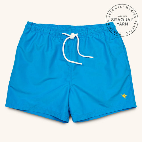 Bright blue recycled swim shorts