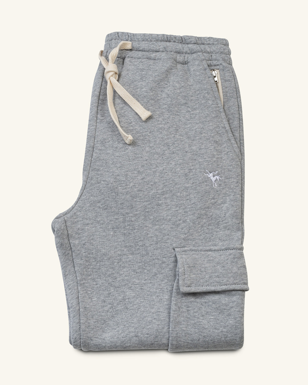 Grey Straight Leg Cargo Joggers